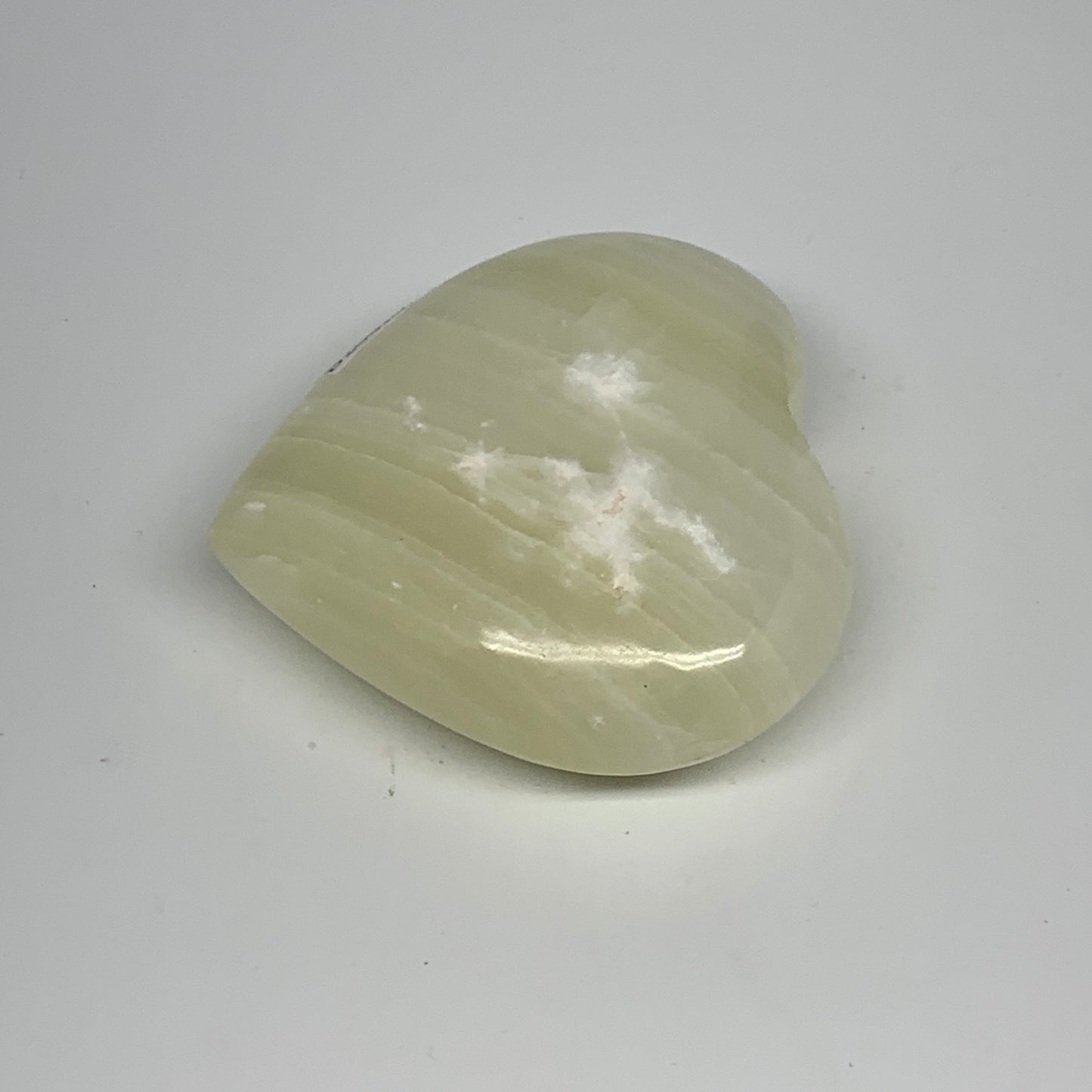 201.6g, 2.8"x3"x1.1" Natural Green Onyx Heart Polished Healing Crystal, B26610