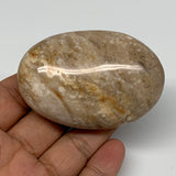 89g, 2.6"x1.8"x1", Natural Black Opal Crystal PalmStone Polished Reiki,B9679