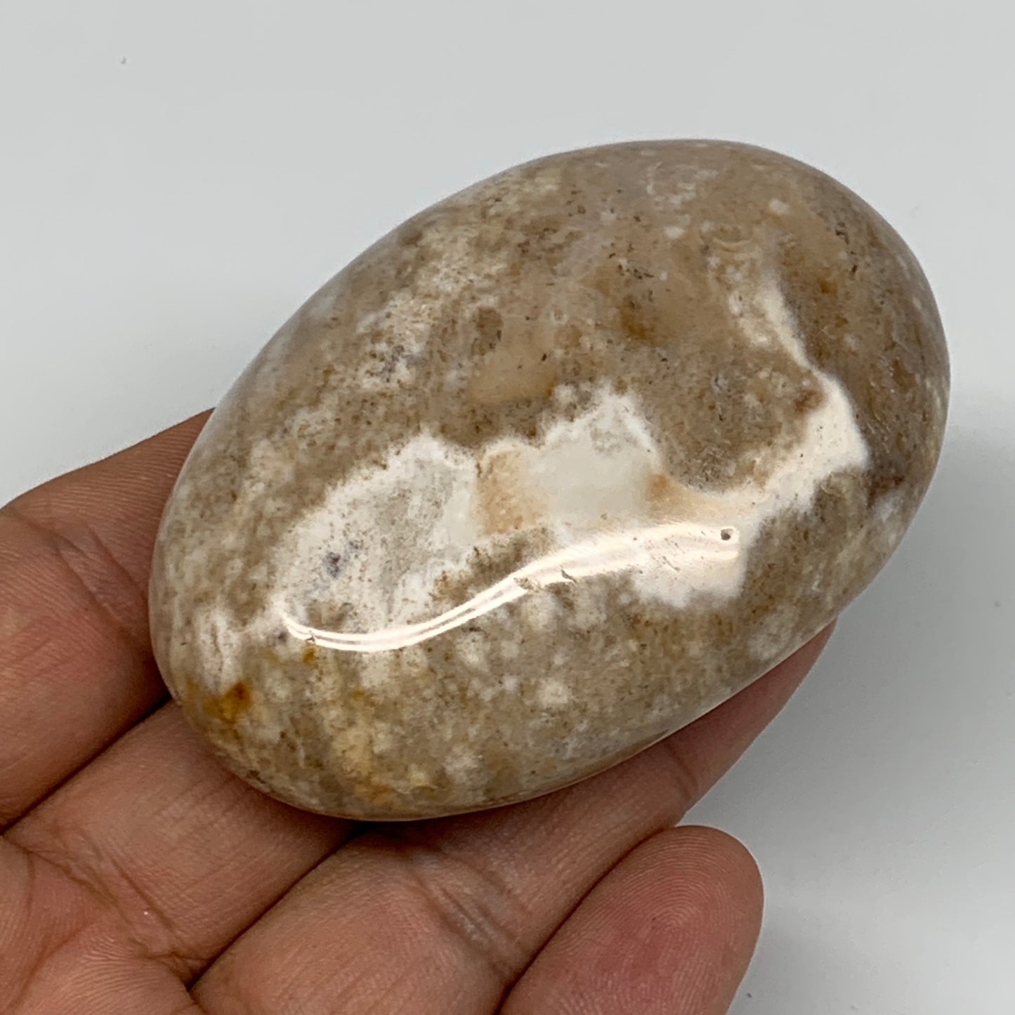 89g, 2.6"x1.8"x1", Natural Black Opal Crystal PalmStone Polished Reiki,B9679