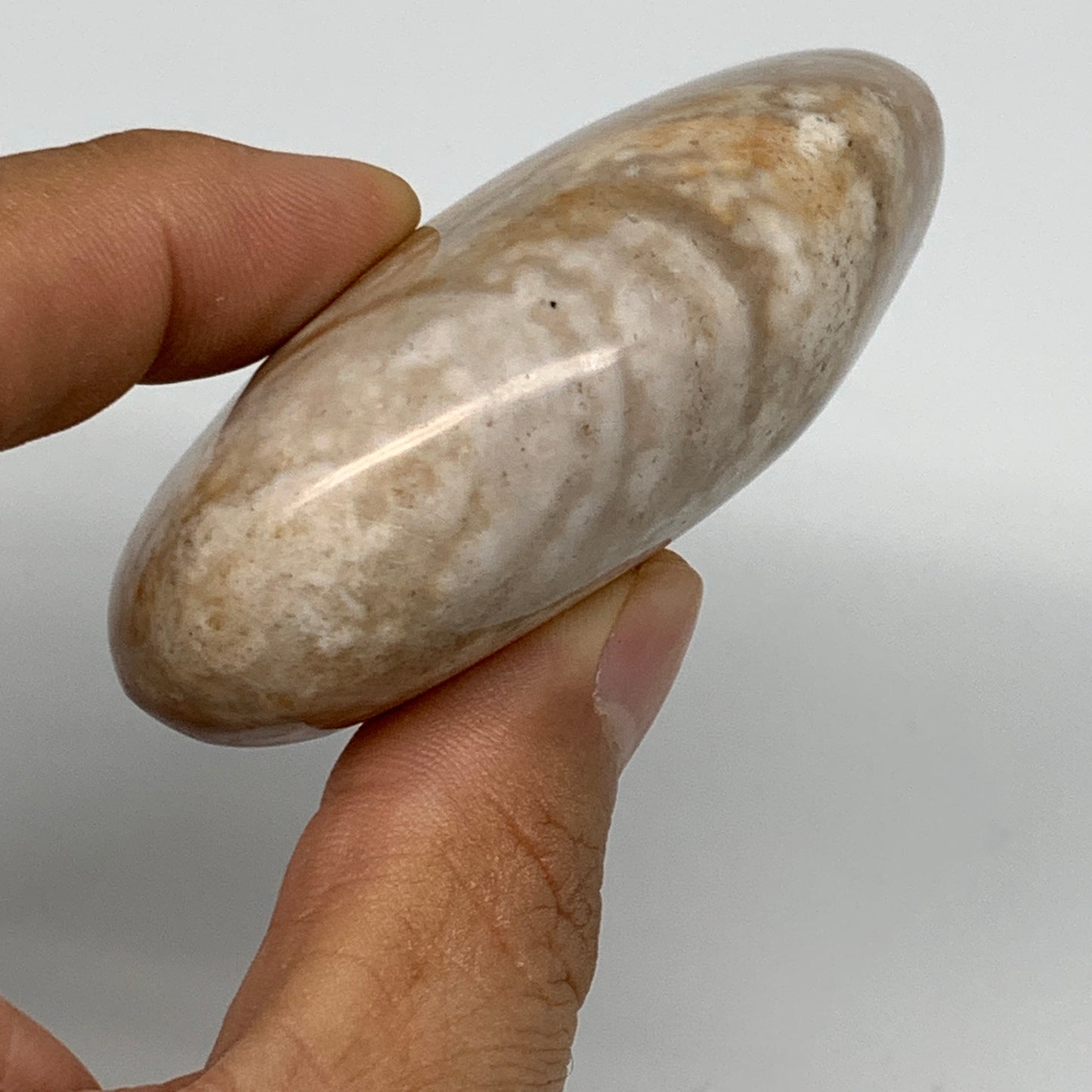 89g, 2.6"x1.8"x1", Natural Black Opal Crystal PalmStone Polished Reiki,B9679