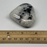 97.2g, 2"x2.3"x0.9", Rainbow Moonstone Heart Crystal Gemstone @India, B21713