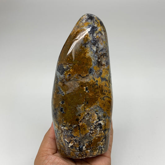 988g, 6.25"x3"x2.3" Ocean Jasper Freeform Gemstone, Ocean Orbicular, B3238