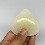133.1g, 2.4"x2.6"x1" Natural Green Onyx Heart Polished Healing Crystal, B26611