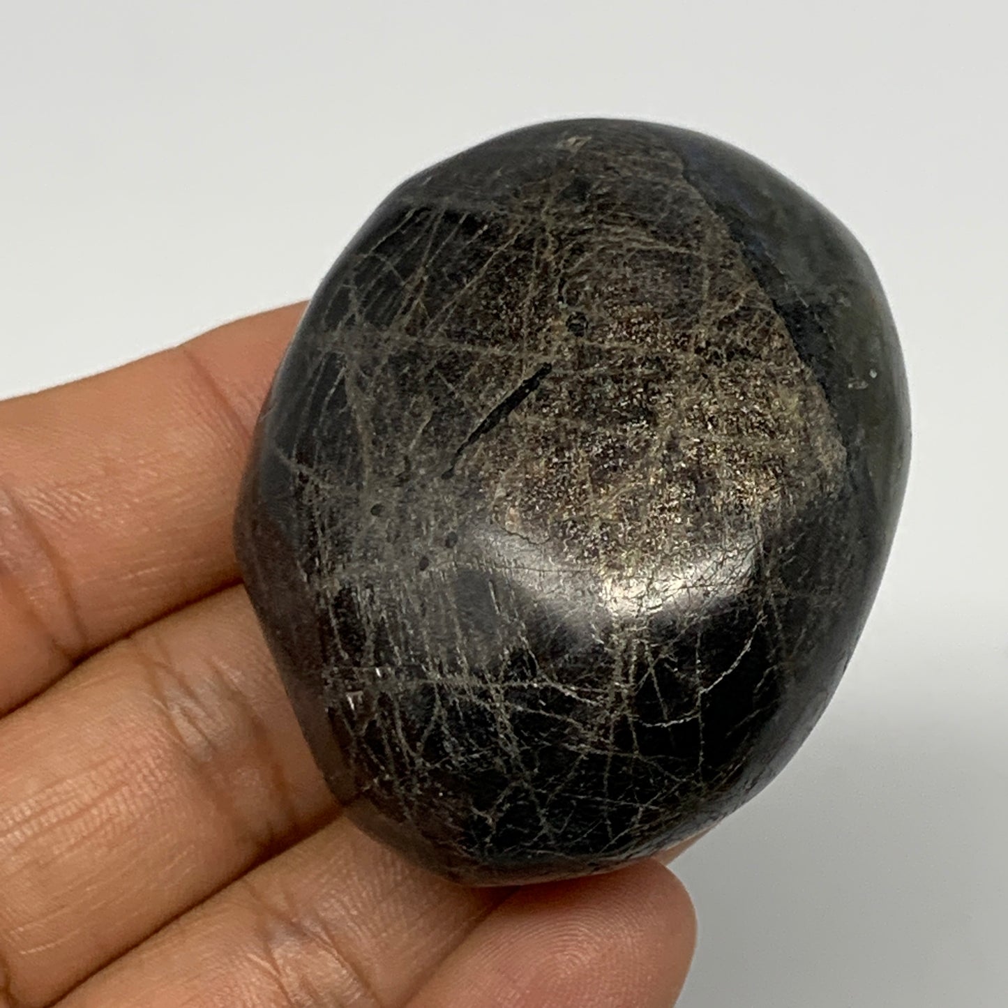 111.8g,2.1"x1.7"x1", Labradorite Palm-stone Tumbled Reiki @Madagascar,B17814