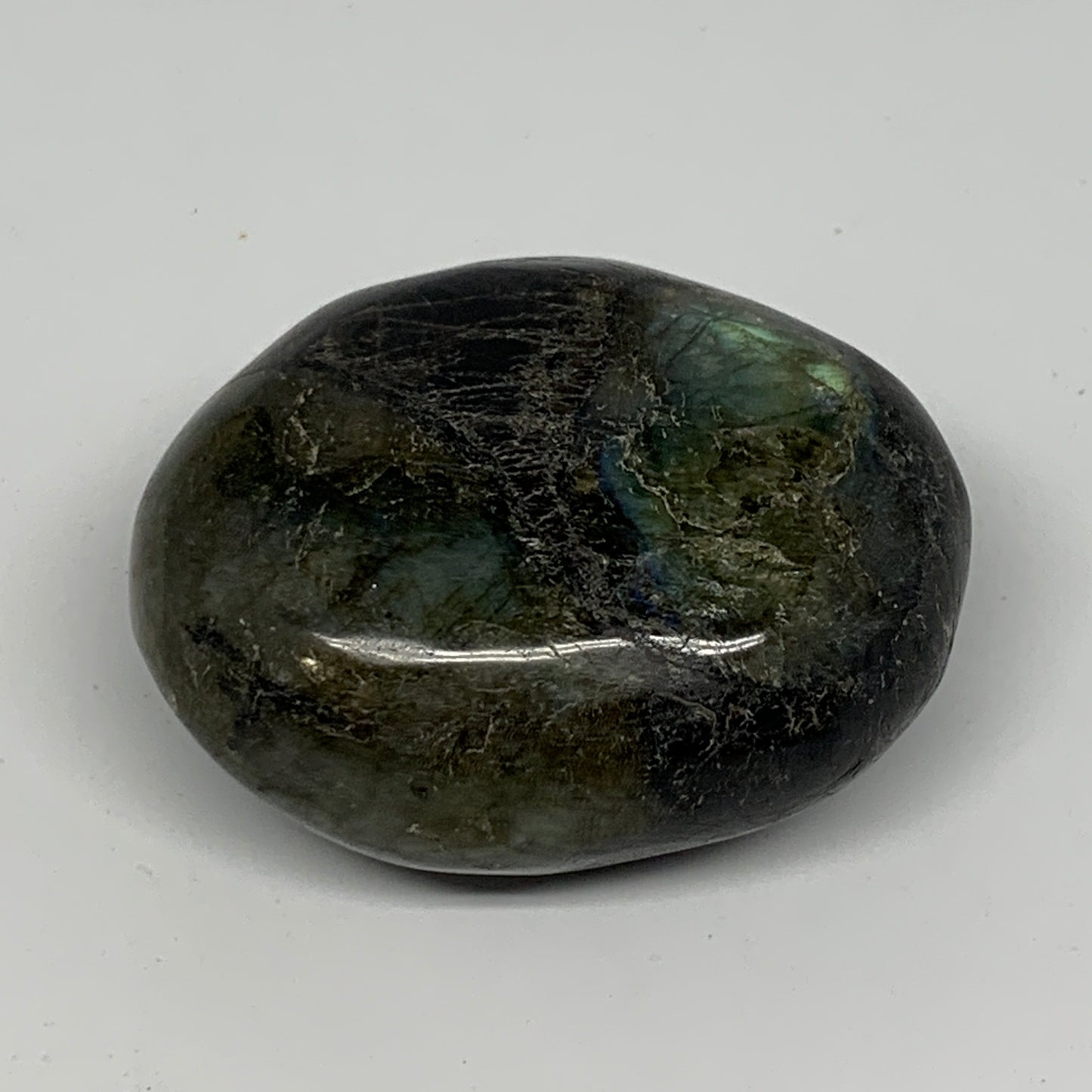 111.8g,2.1"x1.7"x1", Labradorite Palm-stone Tumbled Reiki @Madagascar,B17814