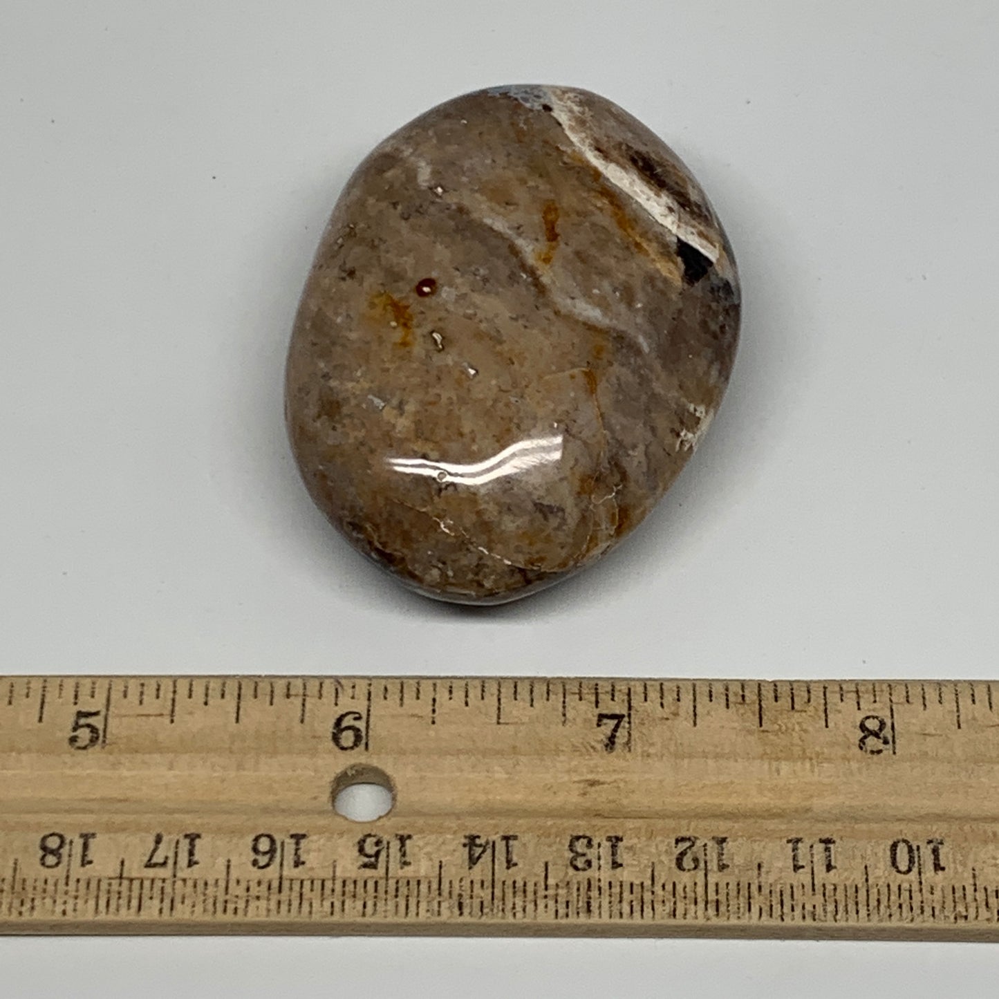 75.2g, 2.4"x1.8"x0.9", Natural Black Opal Crystal PalmStone Polished Reiki,B9680