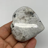 109.6g, 2.3"x2.5"x0.9", Rainbow Moonstone Heart Crystal Gemstone @India, B21716