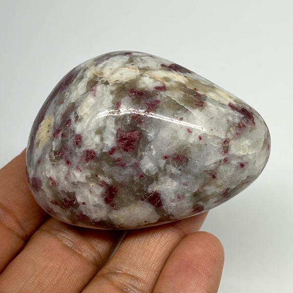 109.7g,2.4"x1.7"x1.3" Tourmaline Rubellite Palm-Stone Reiki @Madagascar,B21952