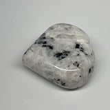 146.1g, 2.4"x2.4"x1.1", Rainbow Moonstone Heart Crystal Gemstone @India, B21719