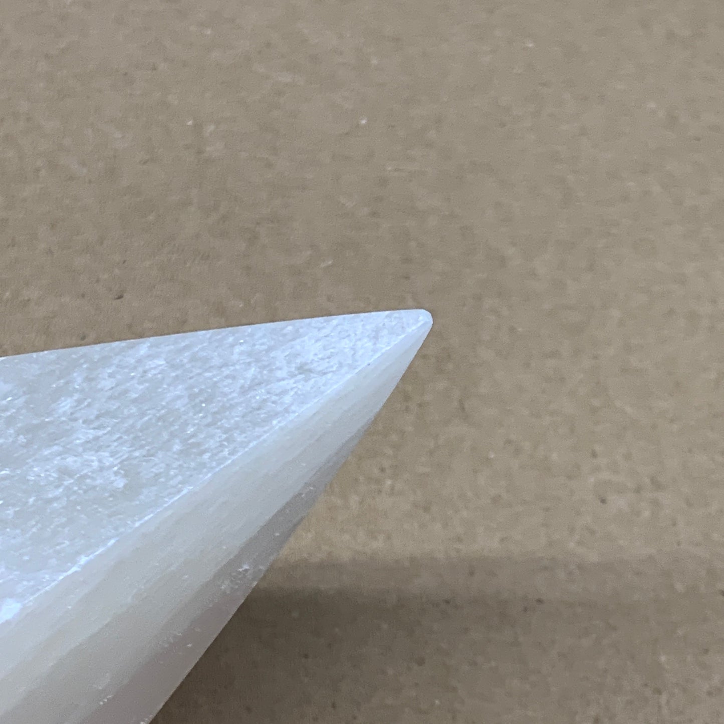 291g, 3.9"x2.2" White Selenite/Satin Spar Pyramid Crystal @Morocco, B24175