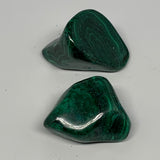 160.1g, 1.7"-1.9",2pcs, Natural Small Malachite Tumbled Polished Gemstone, B1858