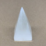 291g, 3.9"x2.2" White Selenite/Satin Spar Pyramid Crystal @Morocco, B24175
