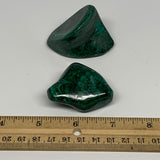 160.1g, 1.7"-1.9",2pcs, Natural Small Malachite Tumbled Polished Gemstone, B1858
