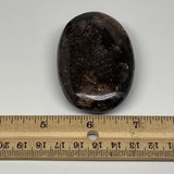 80.6g, 2.7"x1.8"x0.8", Natural Black Opal Crystal PalmStone Polished Reiki,B2313