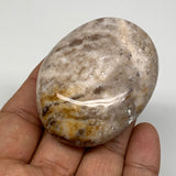 79g, 2.3"x1.8"x1", Natural Black Opal Crystal PalmStone Polished Reiki,B2314