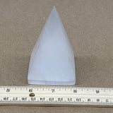 263g, 3.8"x2.2" White Selenite/Satin Spar Pyramid Crystal @Morocco, B24176