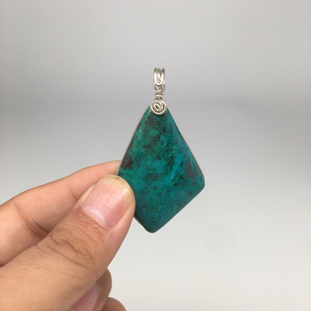 16.9g, Wire Wrapped Sonora Sunset Chrysocolla Cuprite Cabochon @Mexico,SC503