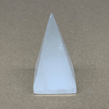 289g, 4.1"x2.2" White Selenite/Satin Spar Pyramid Crystal @Morocco, B24178