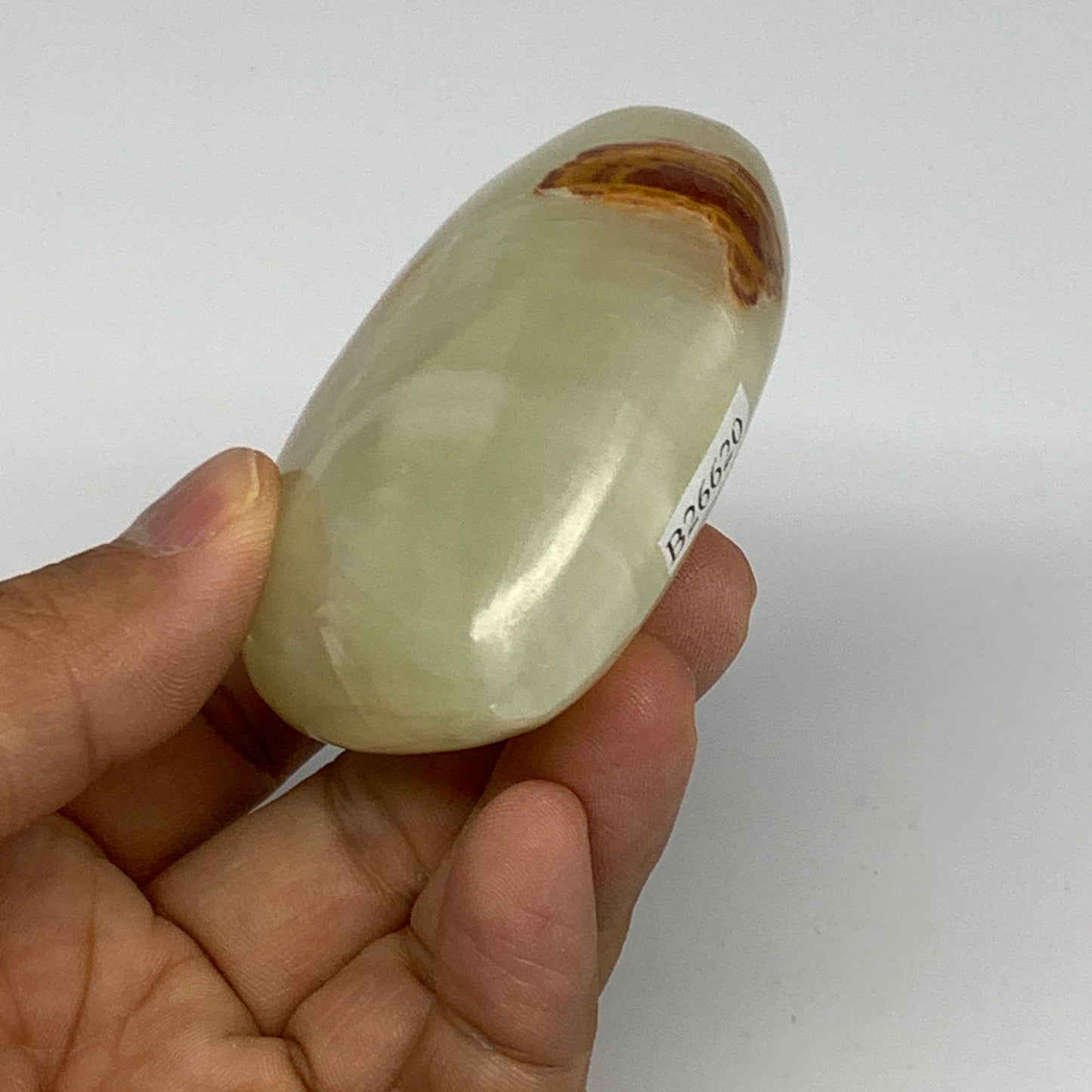 154.7g, 2.4"x2.6"x1.1" Natural Green Onyx Heart Polished Healing Crystal, B26620