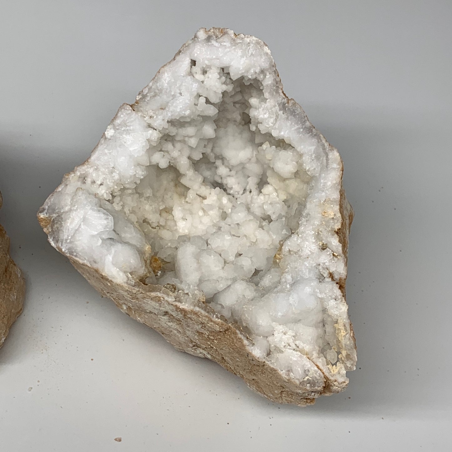 2.68Lbs,5.9"x4.7"x3.4", 1 Pair, Natural Quartz Geodes Sculpture @Morocco,B10519