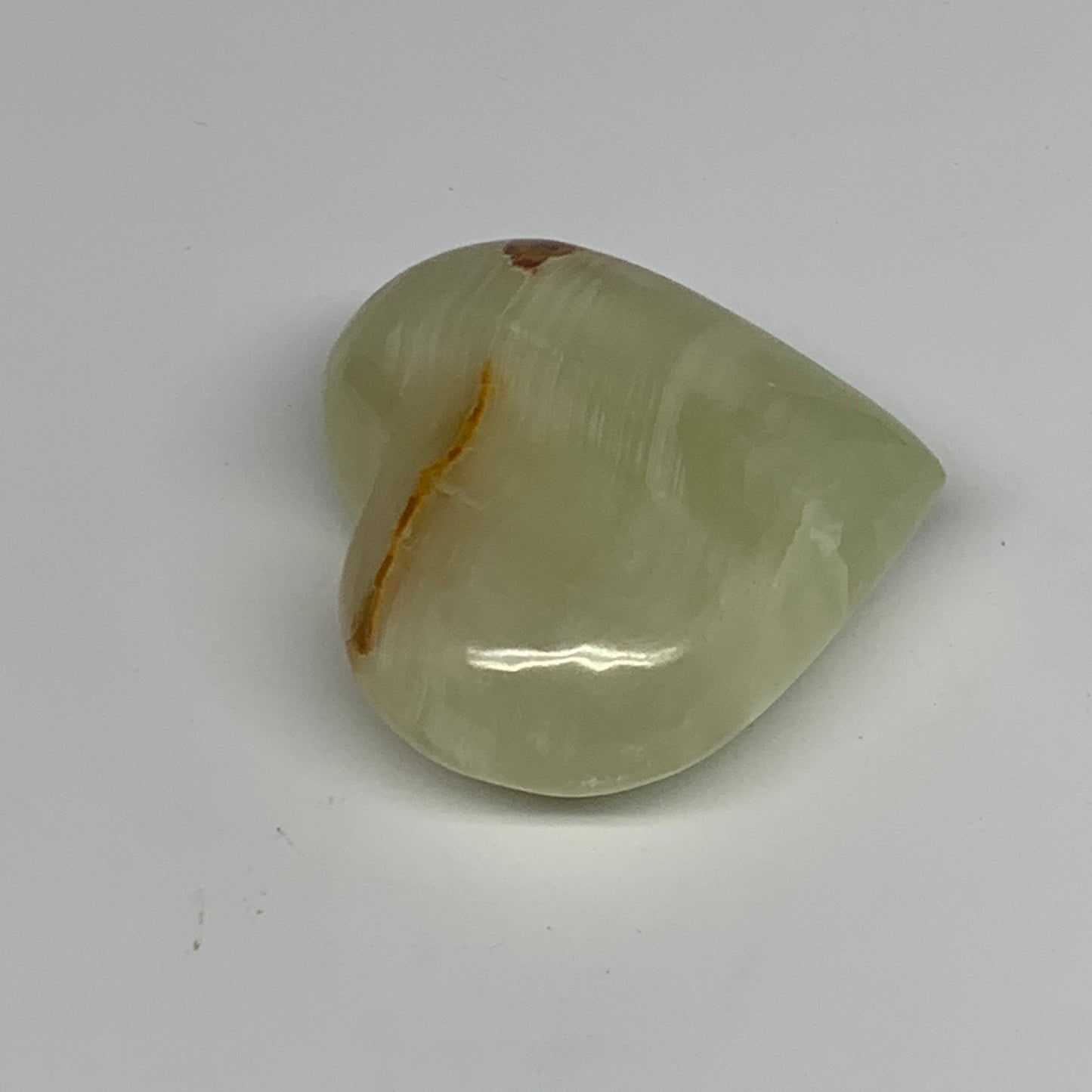 154.7g, 2.4"x2.6"x1.1" Natural Green Onyx Heart Polished Healing Crystal, B26620