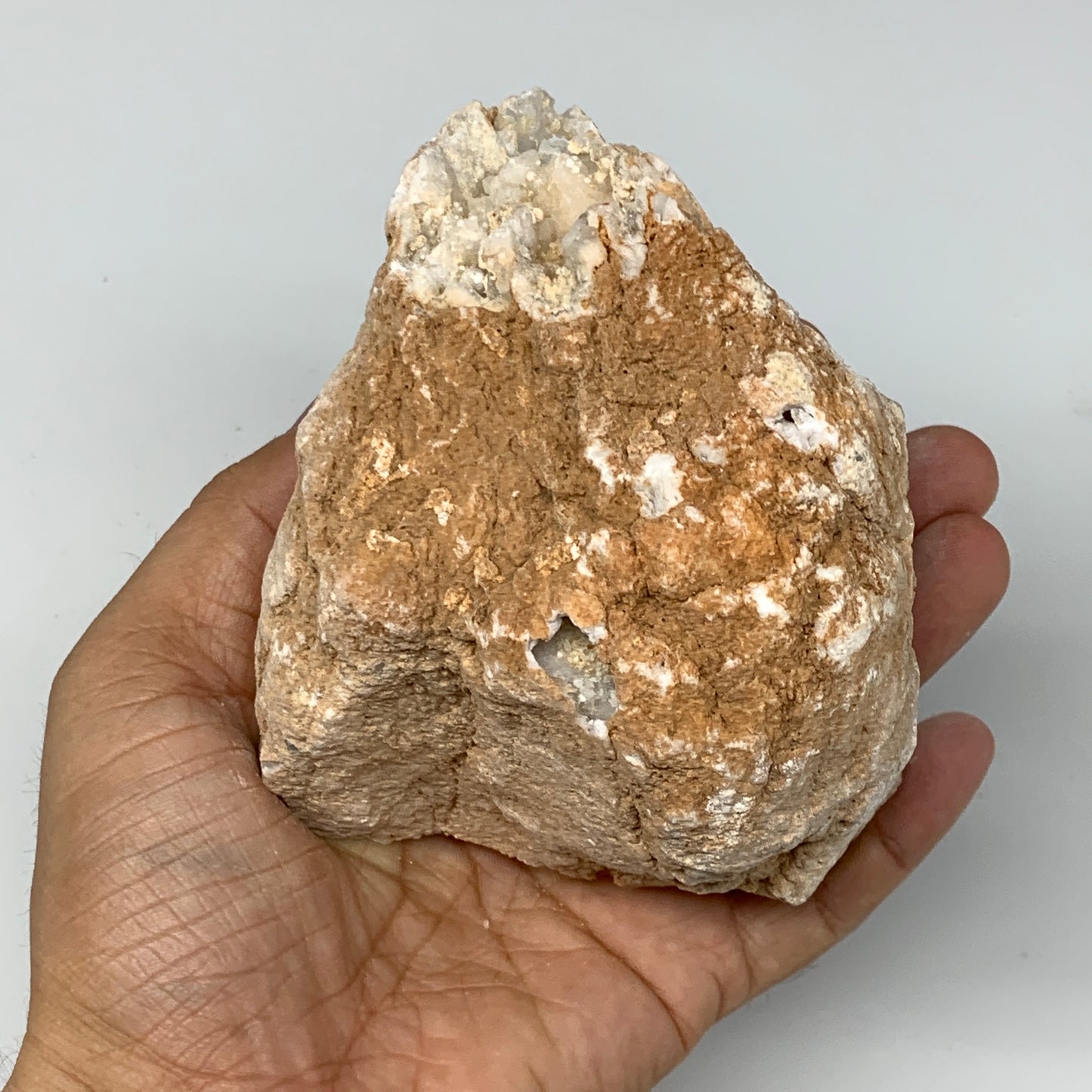 2.68Lbs,5.9"x4.7"x3.4", 1 Pair, Natural Quartz Geodes Sculpture @Morocco,B10519