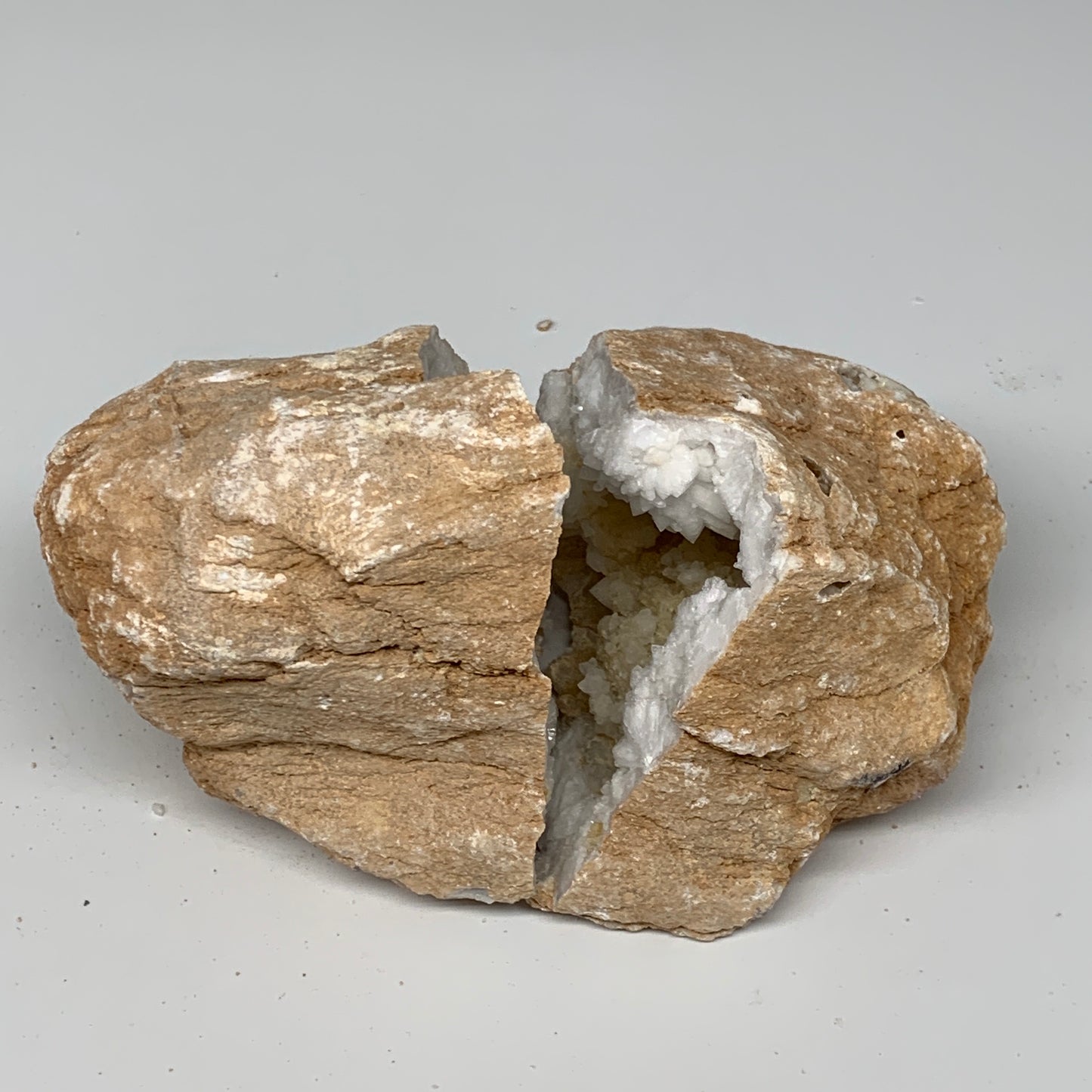 2.68Lbs,5.9"x4.7"x3.4", 1 Pair, Natural Quartz Geodes Sculpture @Morocco,B10519