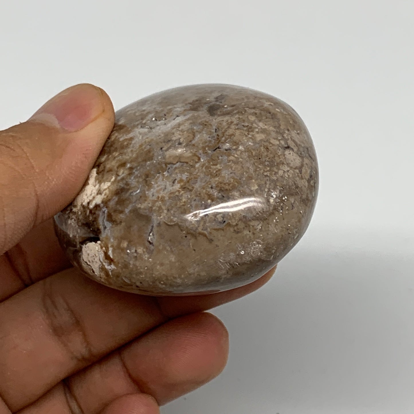 88.6g, 2.4"x1.8"x1", Natural Black Opal Crystal PalmStone Polished Reiki,B9690