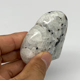 105.6g, 2.3"x2.6"x0.8", Rainbow Moonstone Heart Crystal Gemstone @India, B21725