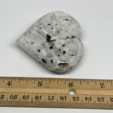 105.6g, 2.3"x2.6"x0.8", Rainbow Moonstone Heart Crystal Gemstone @India, B21725