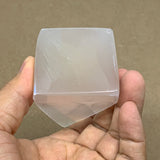 197.2g, 3.6"x1.9" White Selenite/Satin Spar Pyramid Crystal @Morocco, B24180