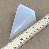 197.2g, 3.6"x1.9" White Selenite/Satin Spar Pyramid Crystal @Morocco, B24180
