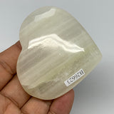 110.7g, 2.4"x2.6"x0.8" Natural Green Onyx Heart Polished Healing Crystal, B26623