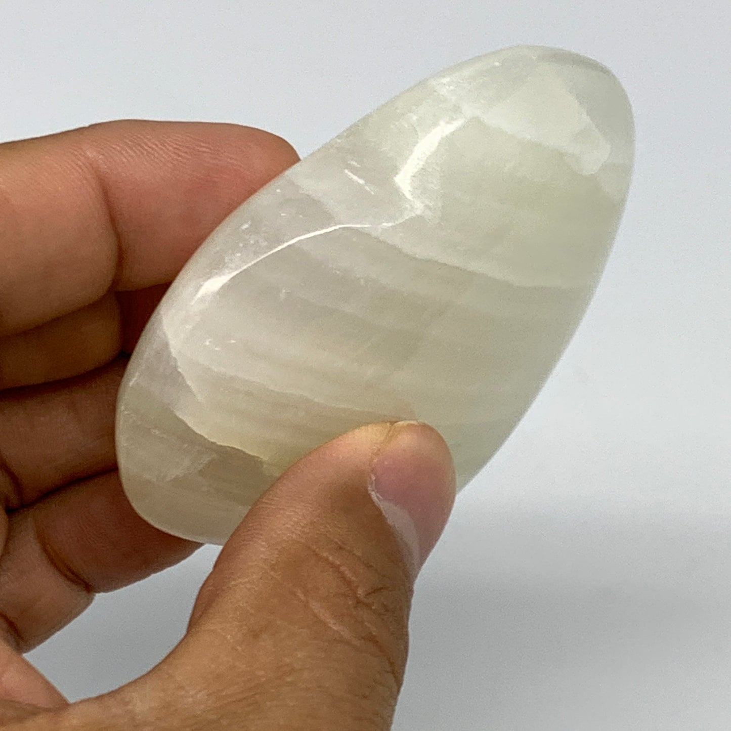 110.7g, 2.4"x2.6"x0.8" Natural Green Onyx Heart Polished Healing Crystal, B26623