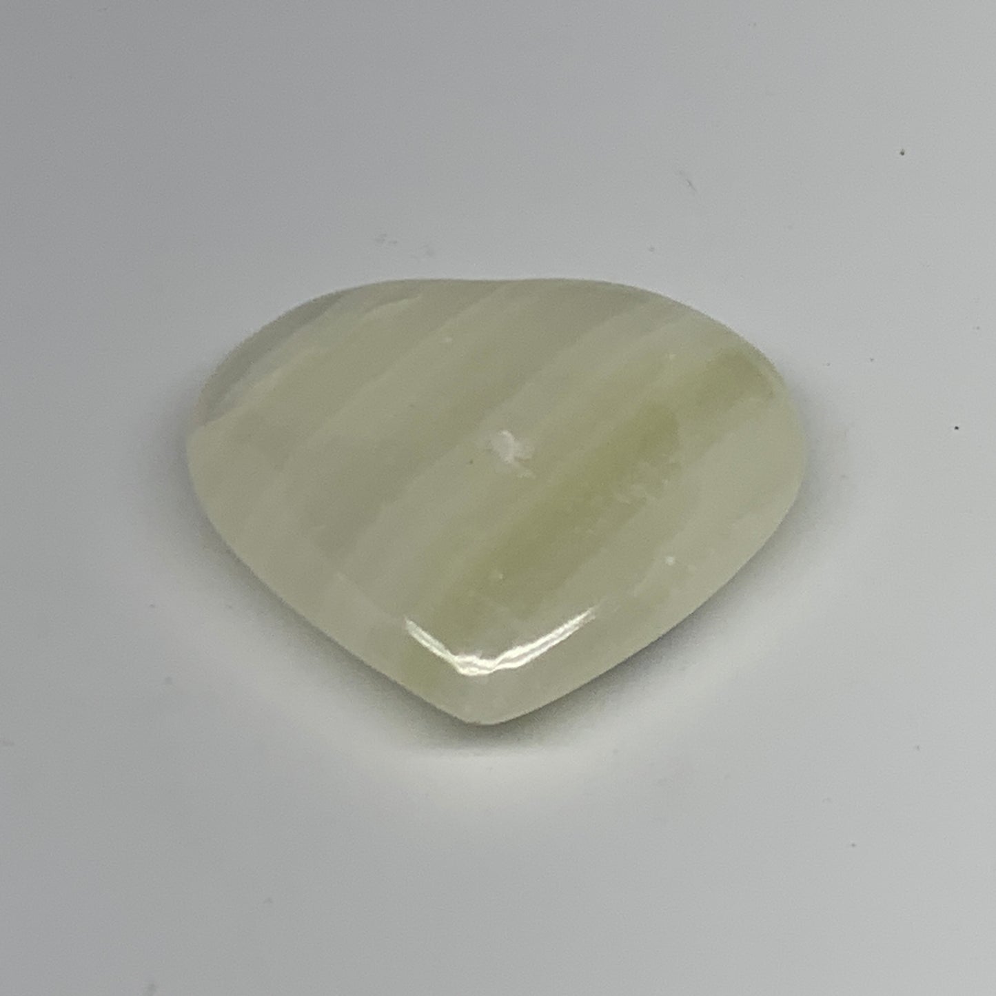 110.7g, 2.4"x2.6"x0.8" Natural Green Onyx Heart Polished Healing Crystal, B26623