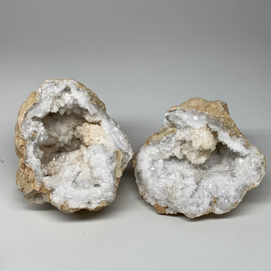 6Lbs,6.5"x6"x5.6", 1 Pair, Natural Quartz Geodes Sculpture @Morocco,B10523