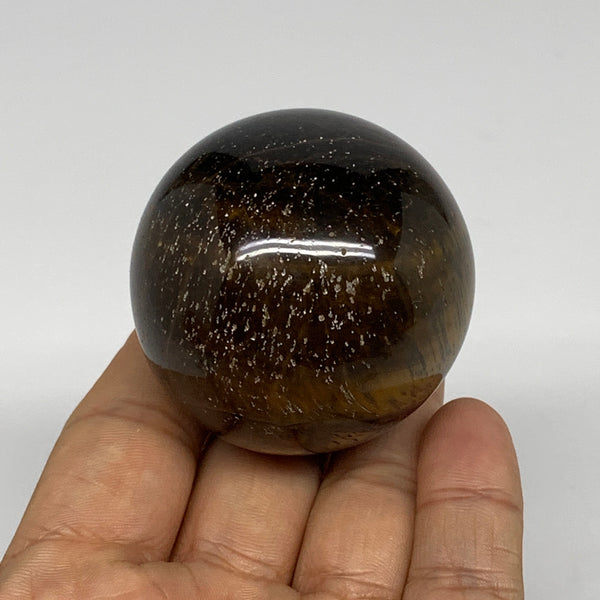 160.3g, 1.9" (48mm),Natural Tiger's Eye Sphere Crystal Ball Polished Reiki, B247