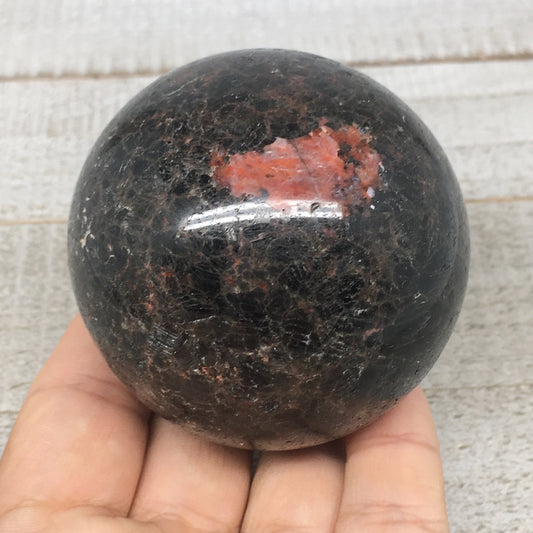 394g, 2.5" (62mm) Natural Untreated Rhodonite Sphere Ball @Madagascar, B188