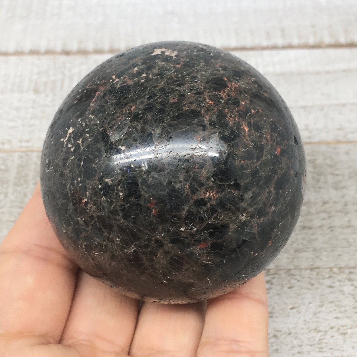 394g, 2.5" (62mm) Natural Untreated Rhodonite Sphere Ball @Madagascar, B188