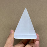 287.7g, 3.3"x2.4" White Selenite/Satin Spar Pyramid Crystal @Morocco, B24183