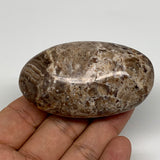 84g, 2.7"x1.6"x1", Natural Black Opal Crystal PalmStone Polished Reiki,B9696