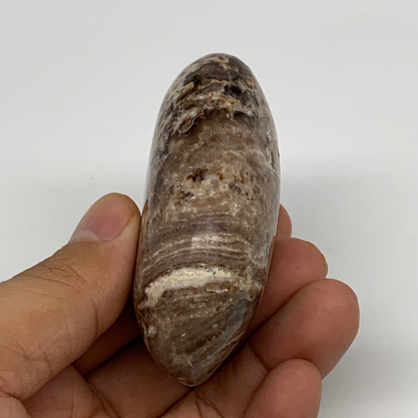 84g, 2.7"x1.6"x1", Natural Black Opal Crystal PalmStone Polished Reiki,B9696