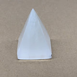 287.7g, 3.3"x2.4" White Selenite/Satin Spar Pyramid Crystal @Morocco, B24183