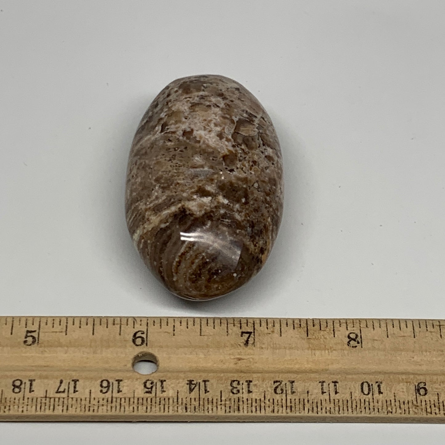 84g, 2.7"x1.6"x1", Natural Black Opal Crystal PalmStone Polished Reiki,B9696