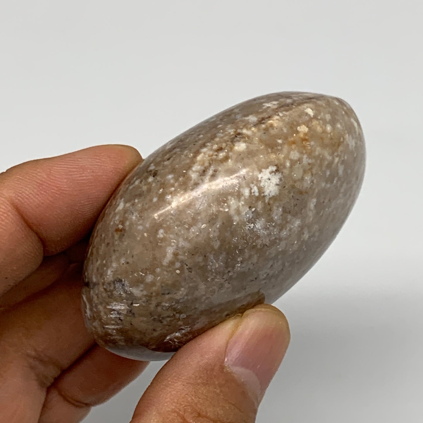 90g, 2.3"x1.8"x1.1", Natural Black Opal Crystal PalmStone Polished Reiki,B9697