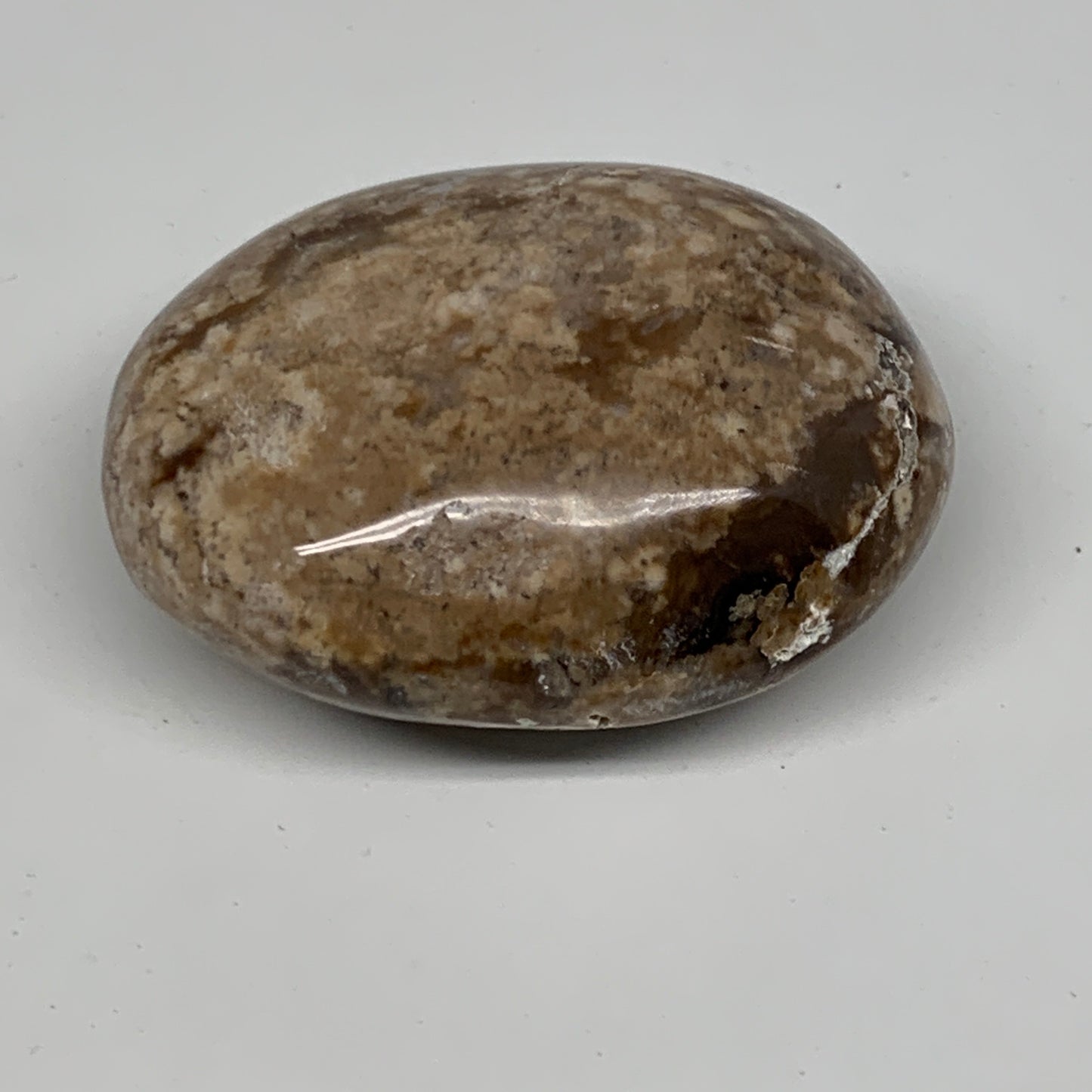 90g, 2.3"x1.8"x1.1", Natural Black Opal Crystal PalmStone Polished Reiki,B9697