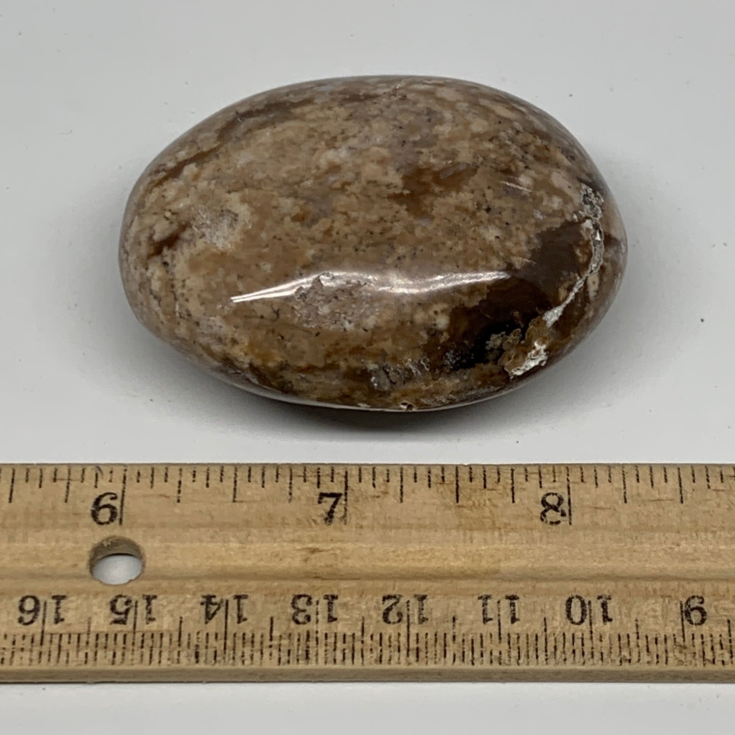 90g, 2.3"x1.8"x1.1", Natural Black Opal Crystal PalmStone Polished Reiki,B9697