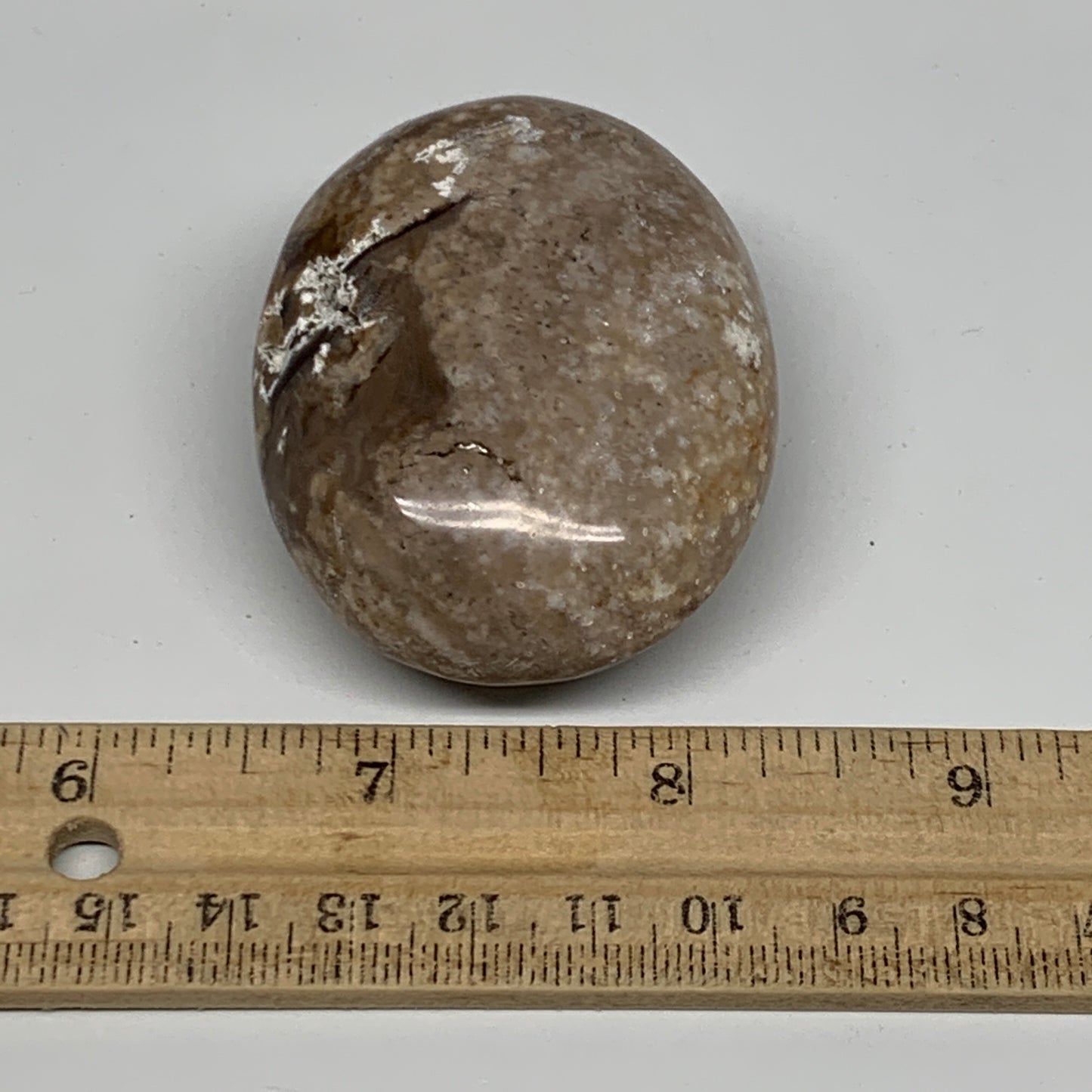 90g, 2.3"x1.8"x1.1", Natural Black Opal Crystal PalmStone Polished Reiki,B9697