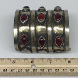 149.8g, 2.9"x2.6" Turkmen Bracelet Cuff Old Vintage Gold-Gilded Statement,TN695