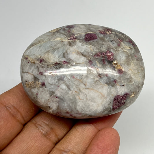 102.1g,2.3"x1.8"x1.1" Tourmaline Rubellite Palm-Stone Reiki @Madagascar,B21967